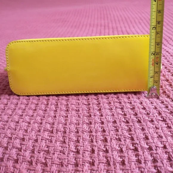 Paul Smith NWOT No 9 Women's Yellow Leather Cosmetic Bag Clutch with box - Picture 11 of 16